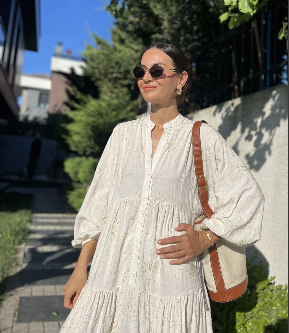 White x Gold Dress