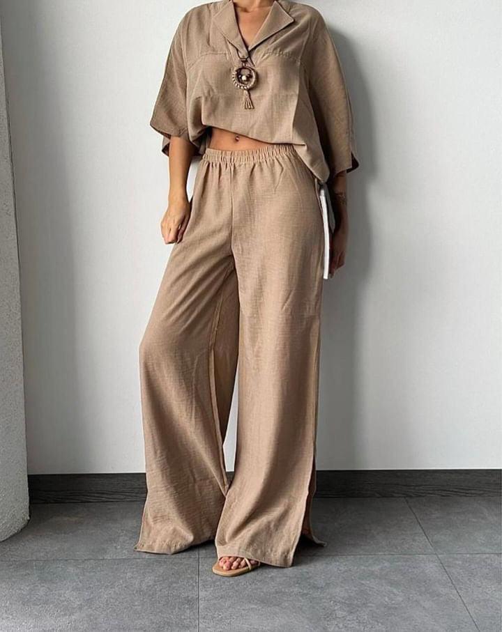 Cotton Slit Set - Khaki