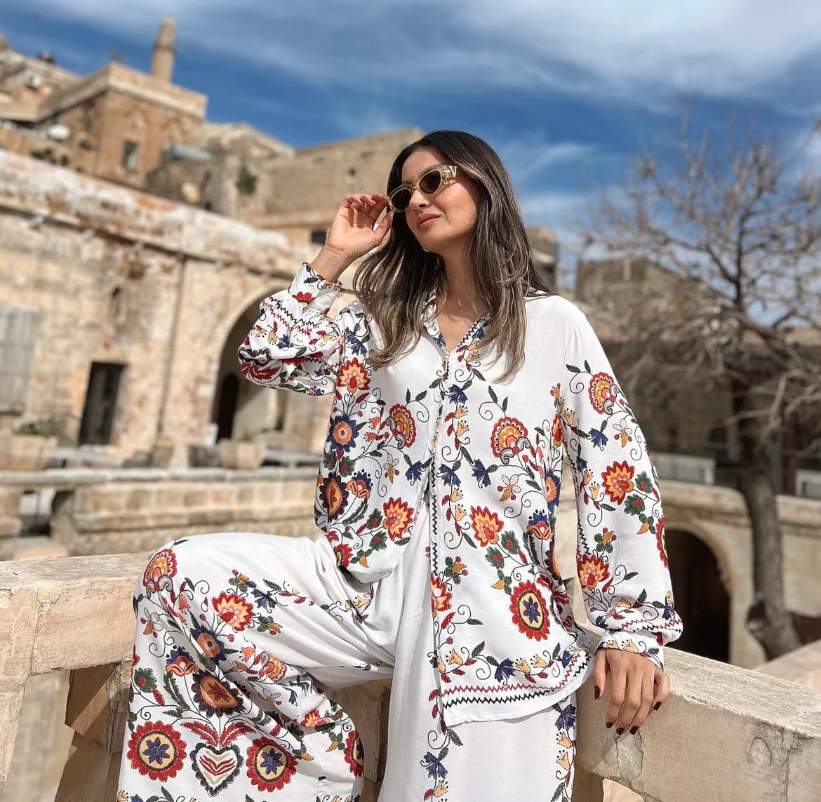 Floral Creamy White Set