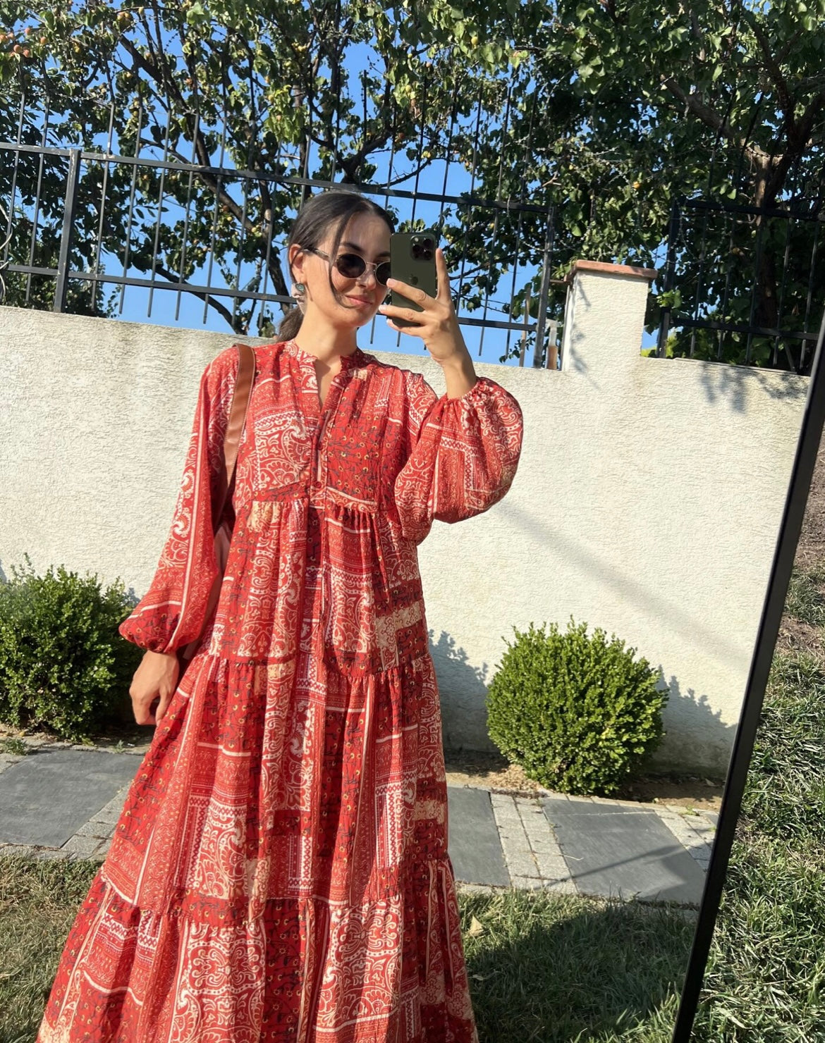 Red Patterned Dress