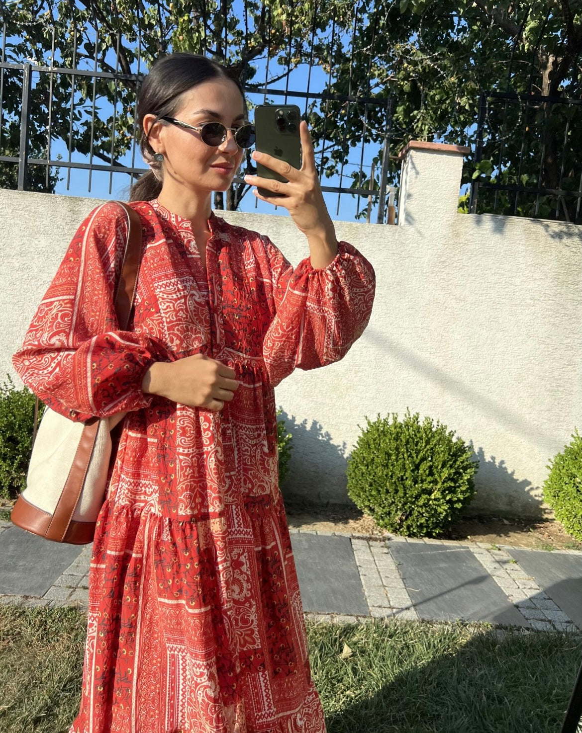 Red Patterned Dress