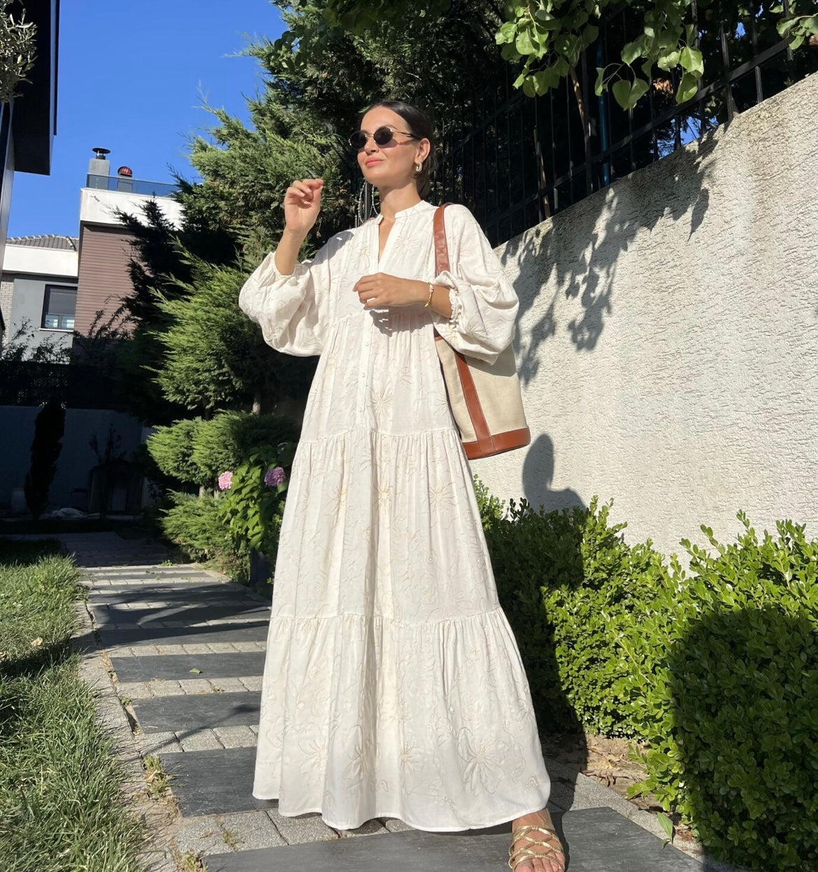 White x Gold Dress