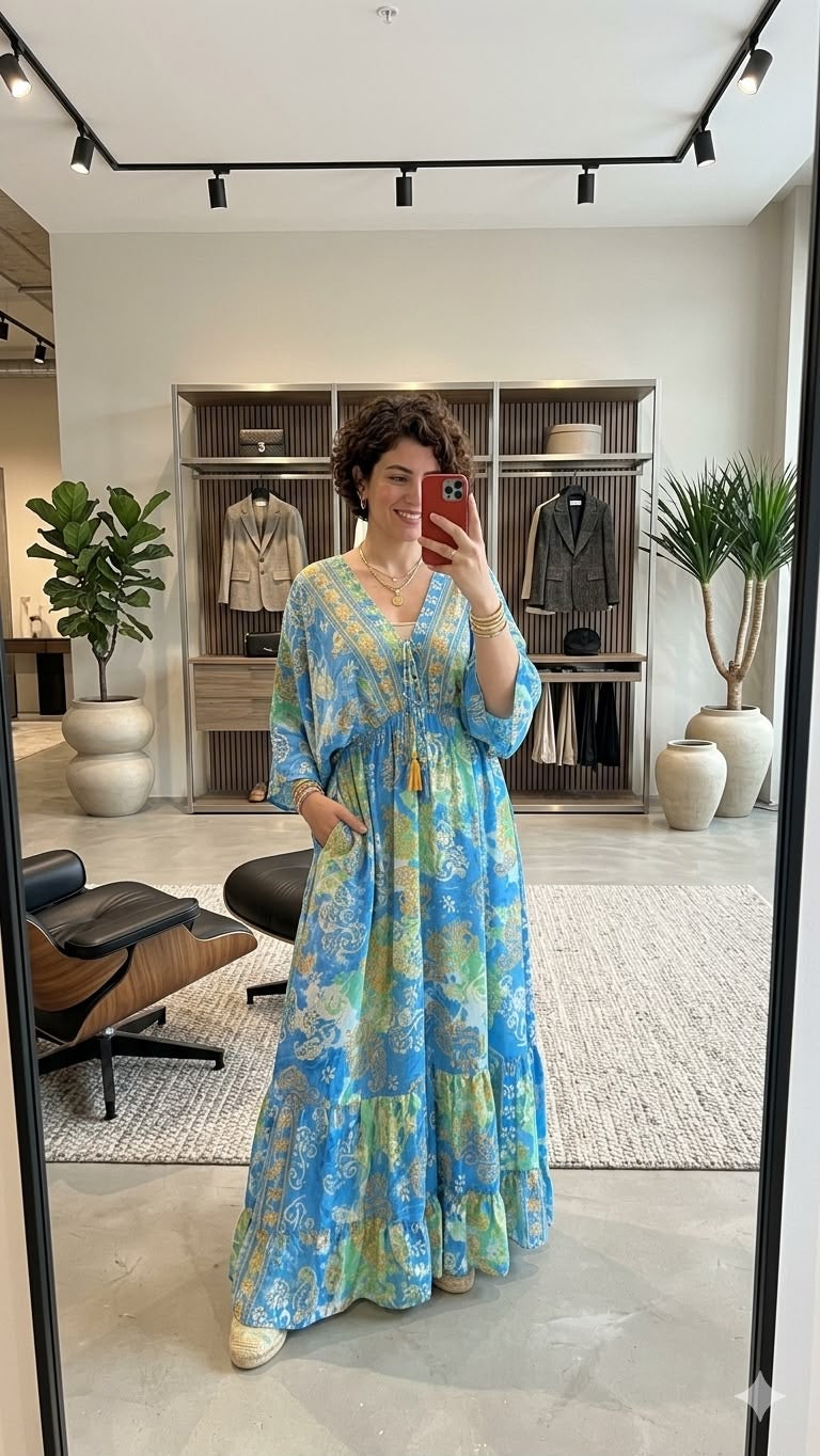 Boho Elegante Blue Dress