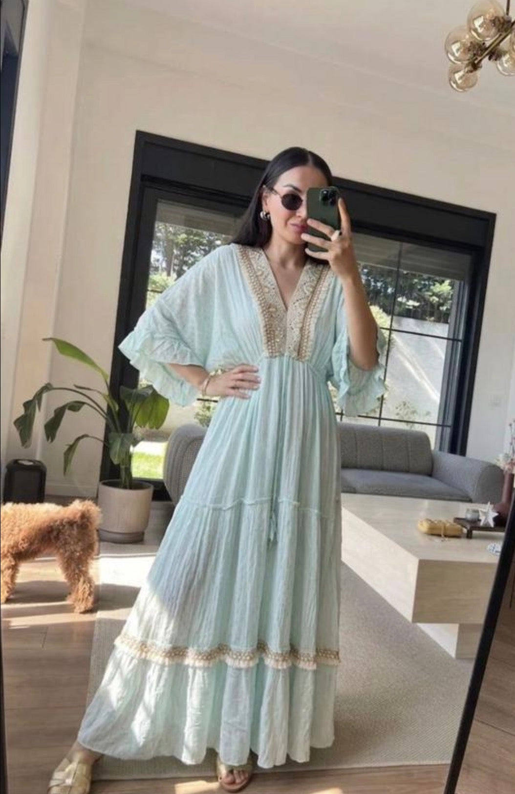 Boho Dress - Mint Blue