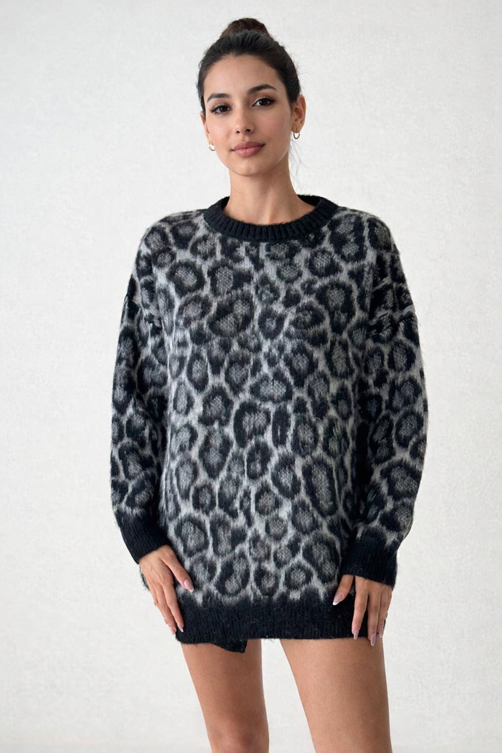 Black Printed Sweater
