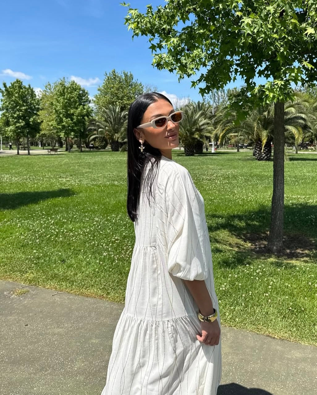 White Printed Dress