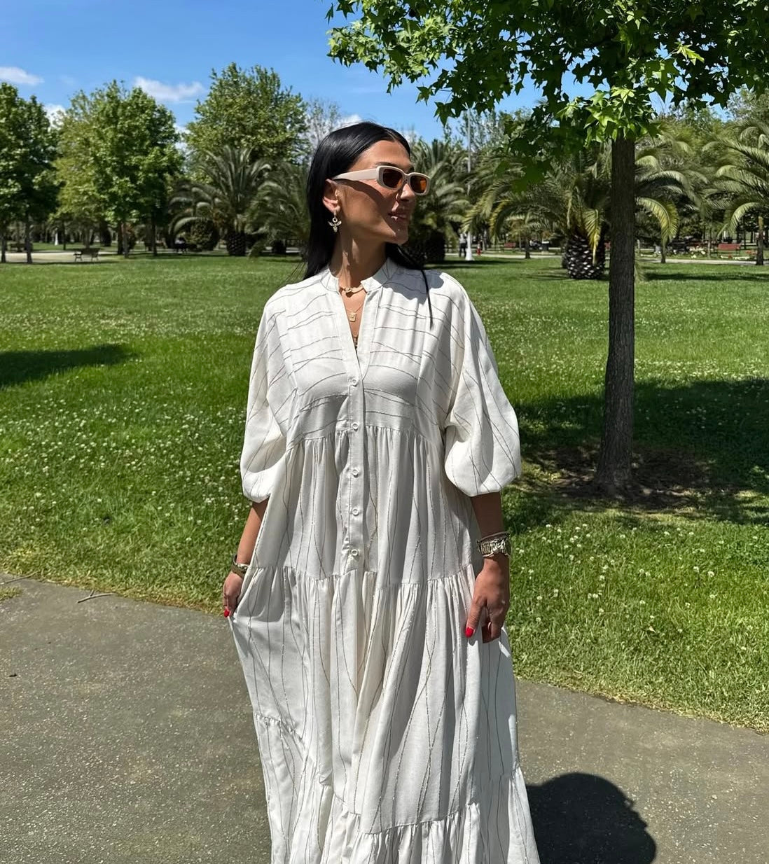 White Printed Dress