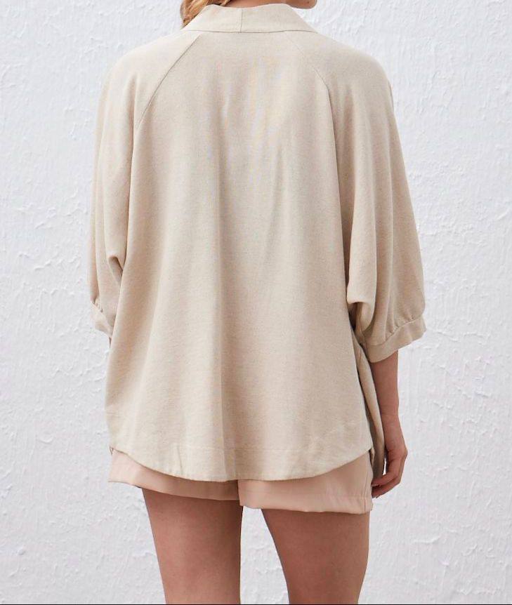 Beige Linen Kimono