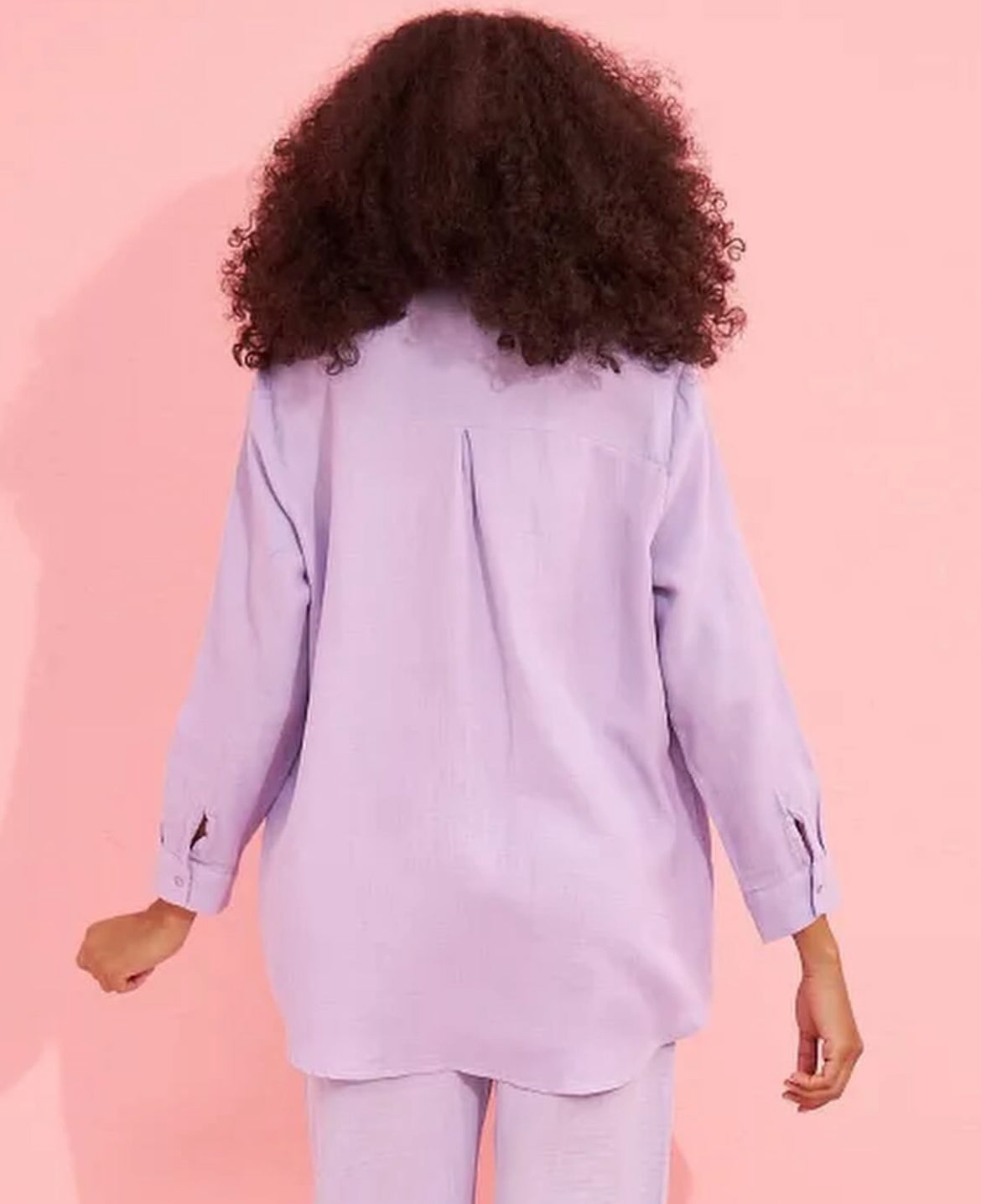 Embroided Buttoned Shirt - Lilac Purple