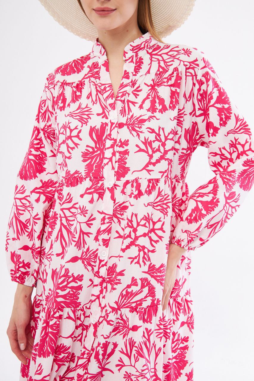 Pink x White Buttoned Dress