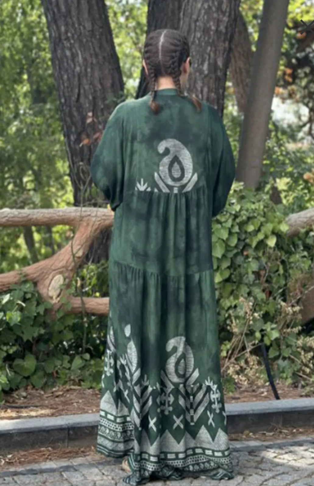 Dark Green Patterned Dress