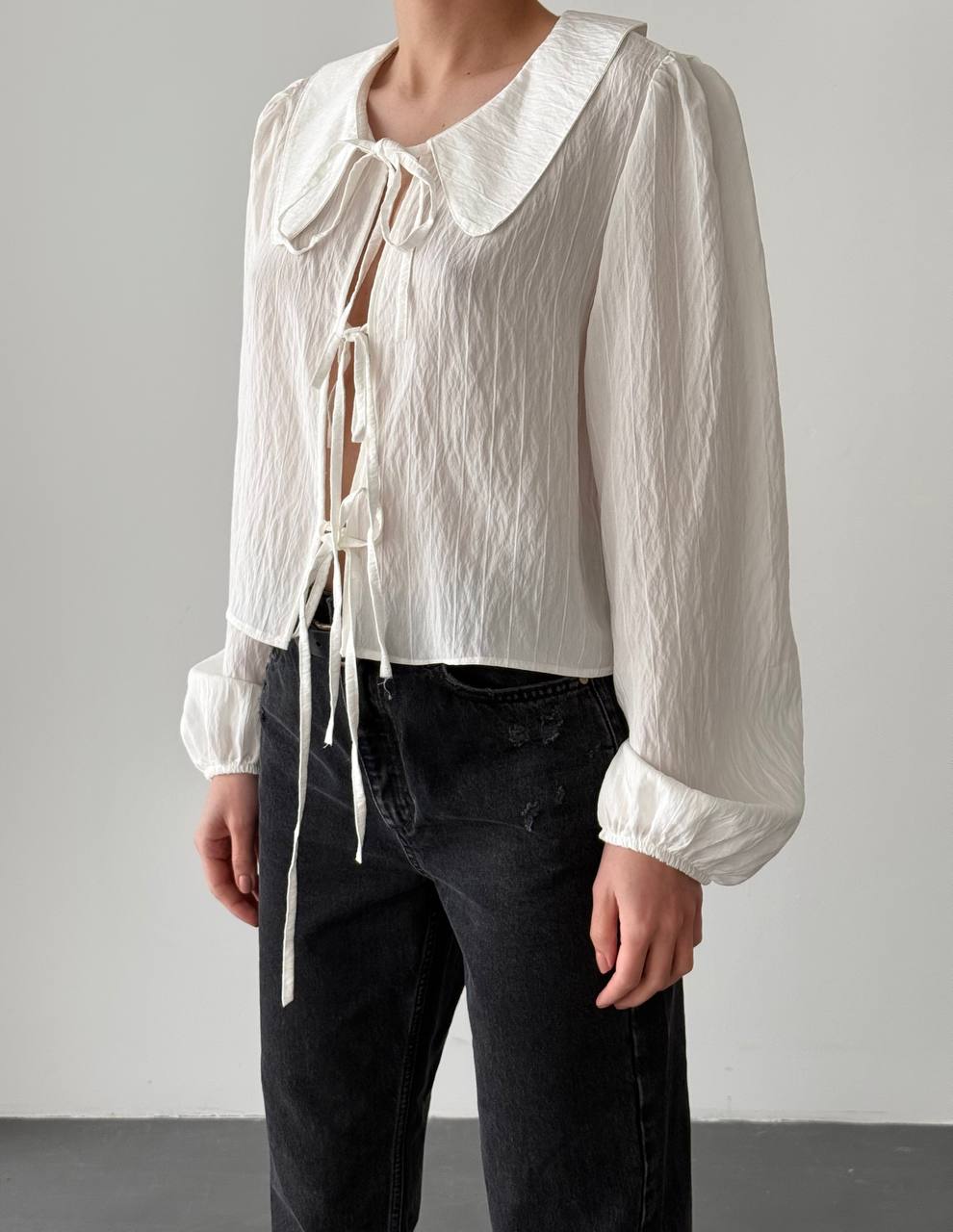 Bohemian Tie Blouse - white