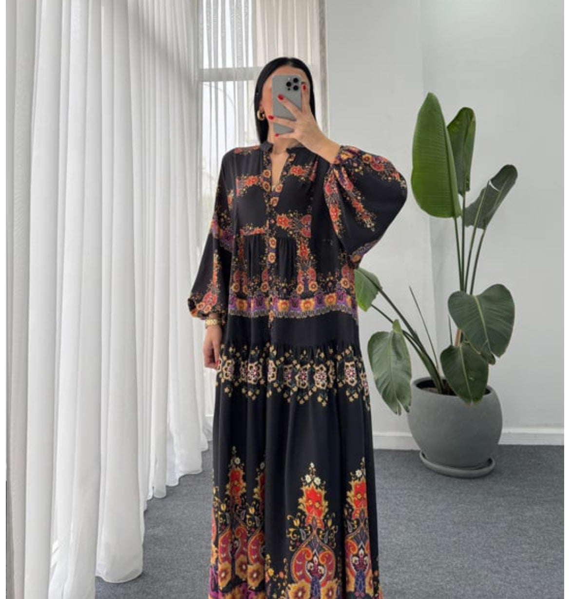 Black Floral Dress (Pre-Order 10 Days)