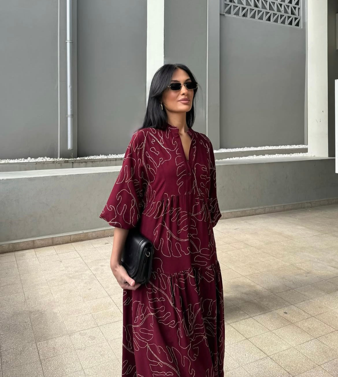 Burgundy x Gold Dress (Pre-Order 10 Days)