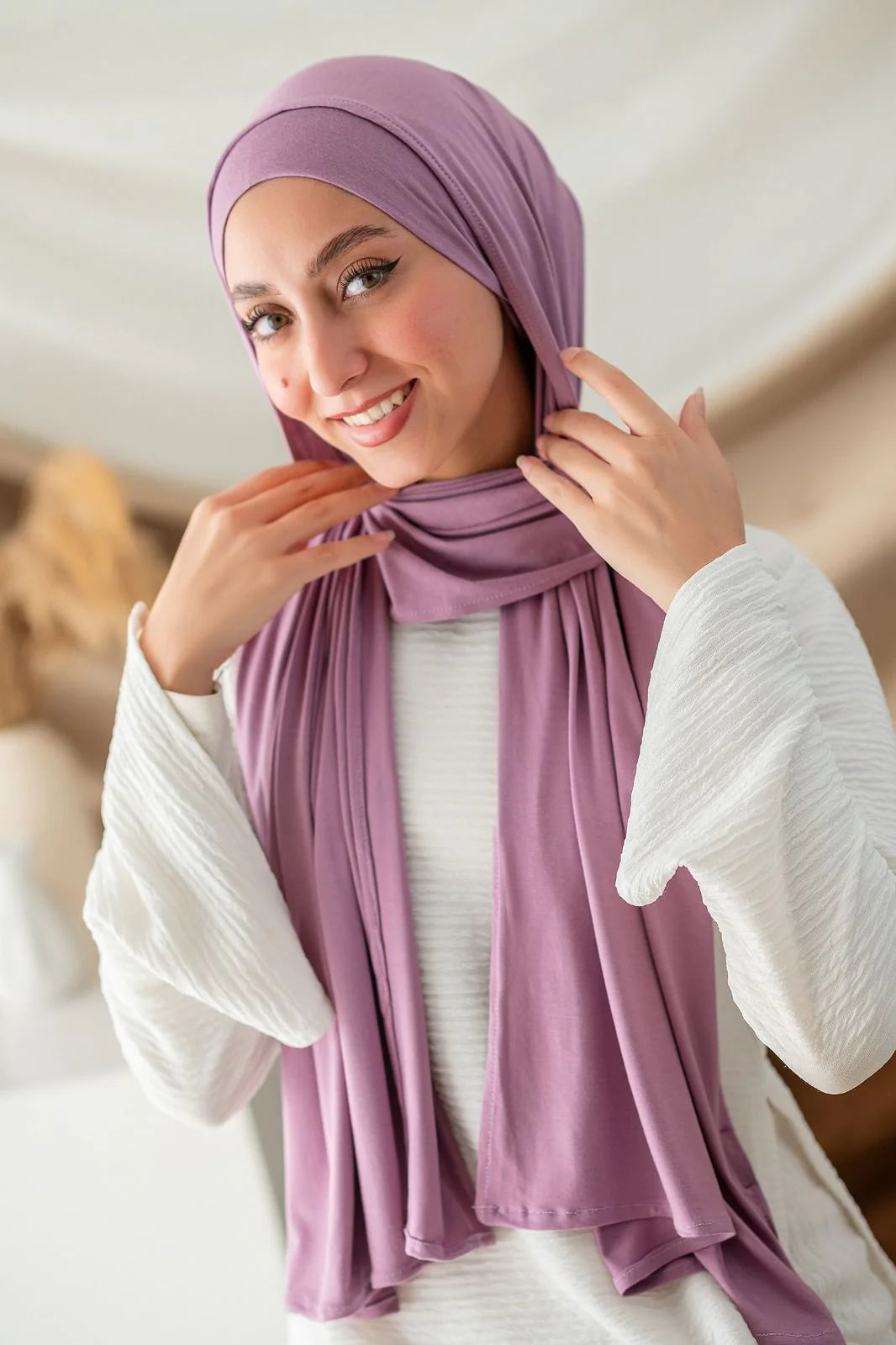 Violet Cotton Lycra Scarf