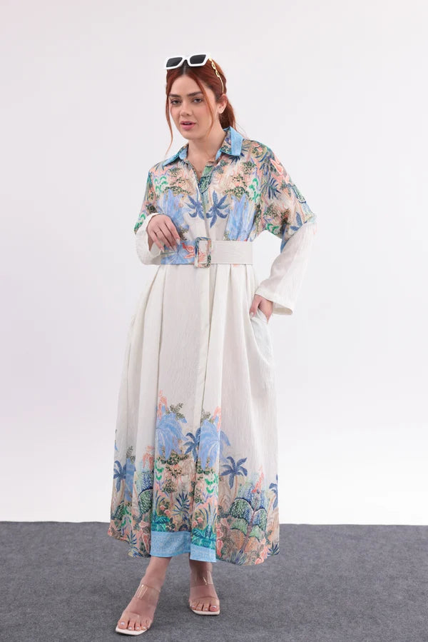 Floral Bohemian Shirt Dress