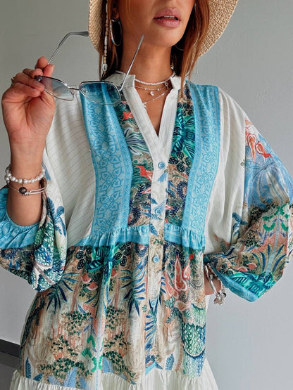 Floral Blue Shaded Dress