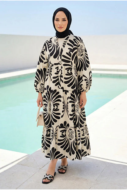 Retro Black x White Dress