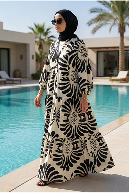Retro Black x White Dress