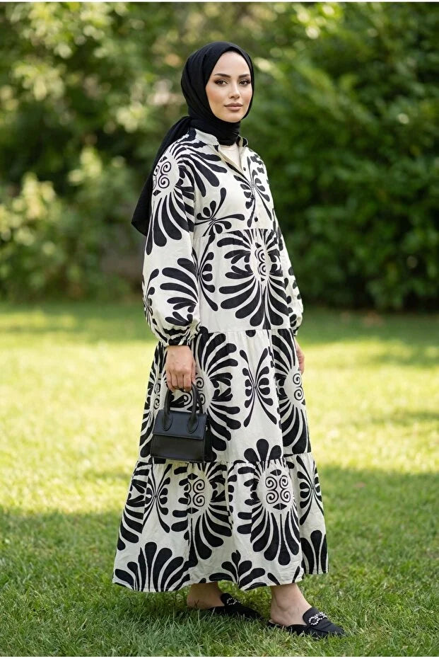 Retro Black x White Dress
