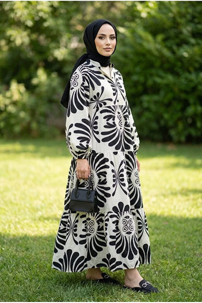 Retro Black x White Dress