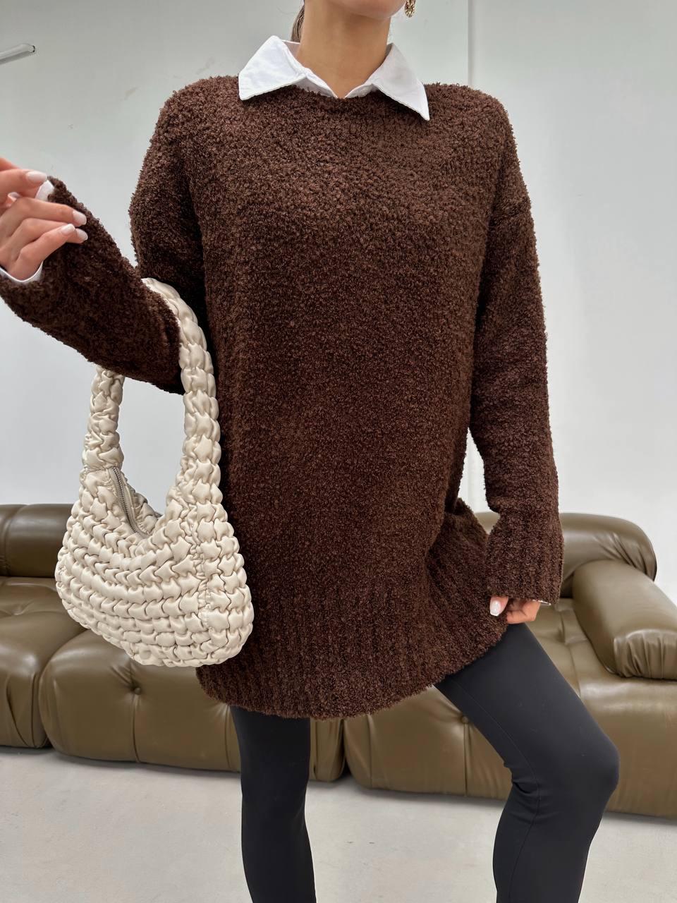 Brown Fluffy Sweater