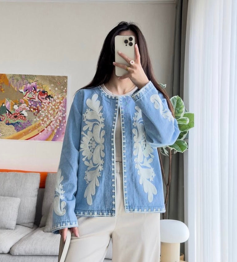 Denim Embroidered Jacket