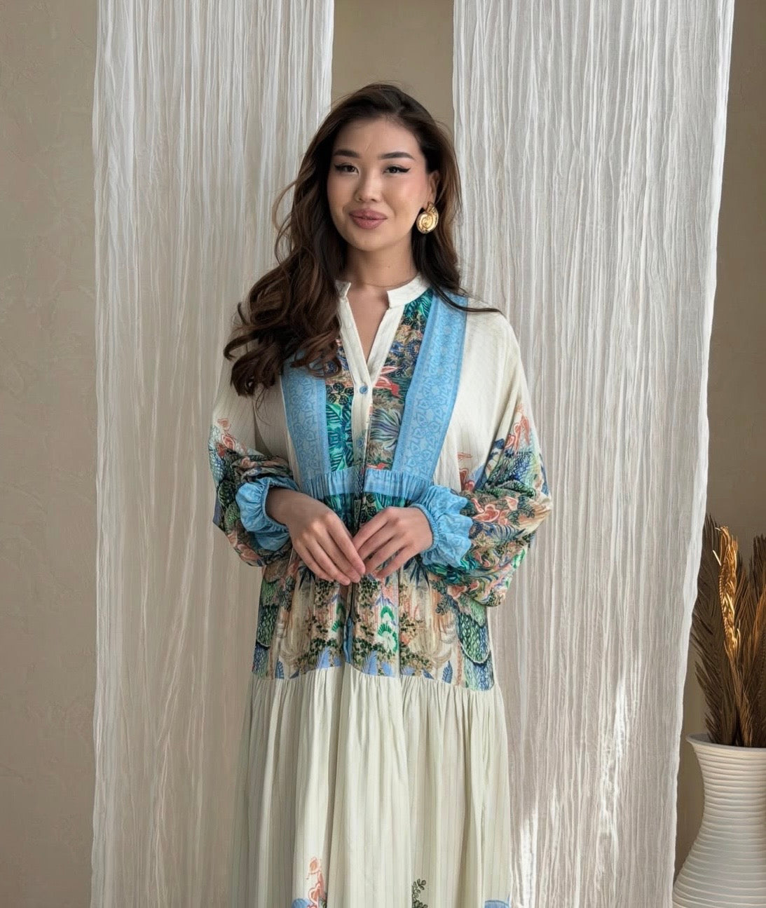 Floral Blue Shaded Dress