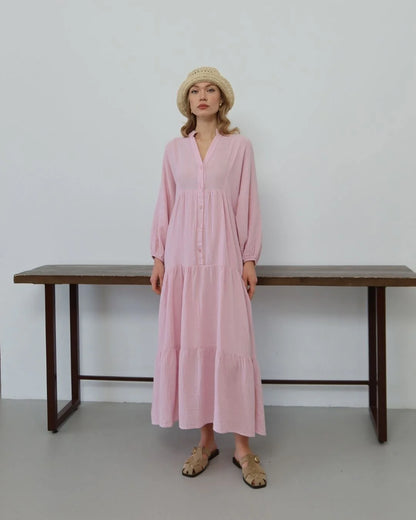 Pink Plain Dress