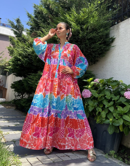 Color-block Boho Dress