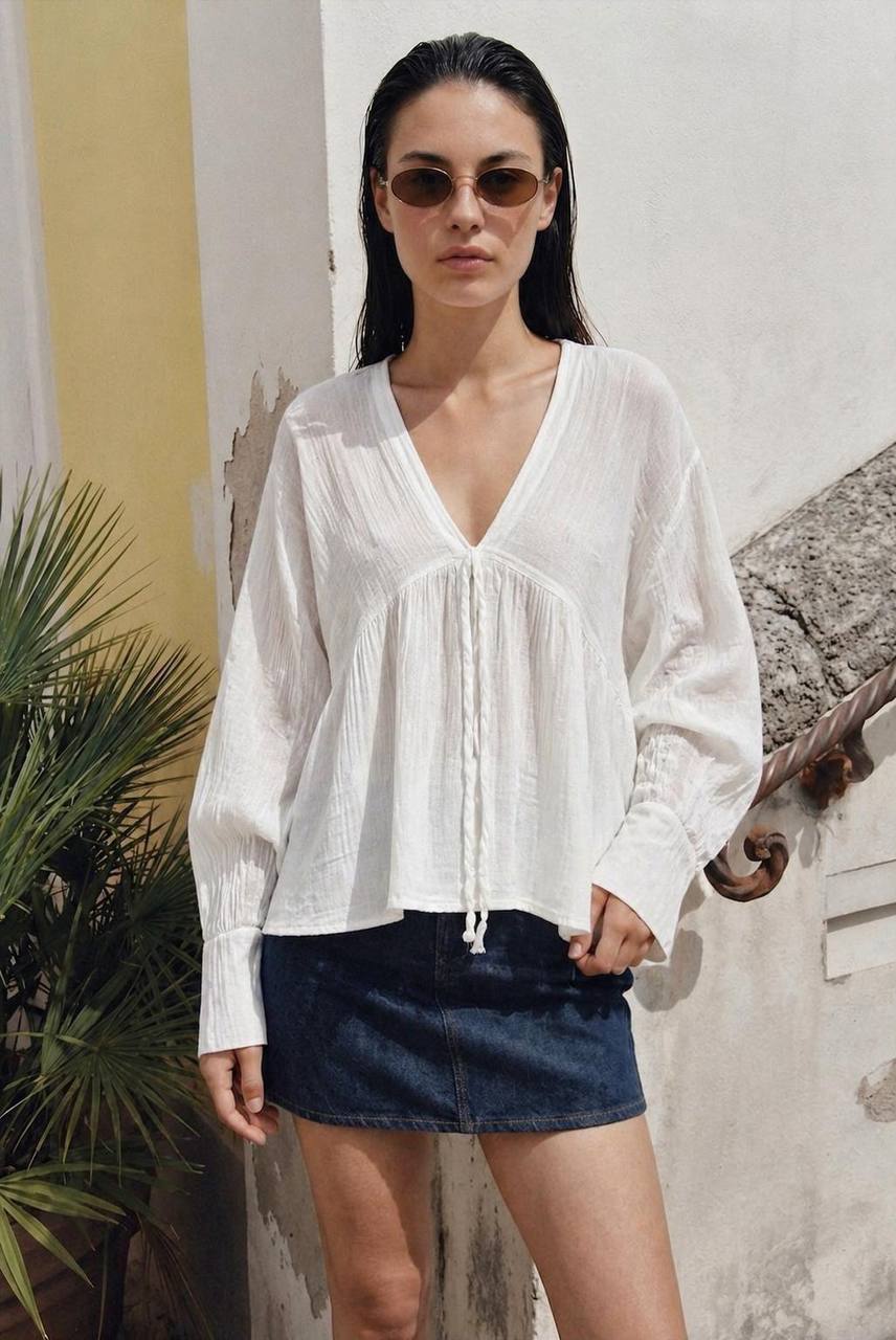 Crinkle Blouse - White