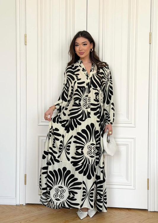 Retro Black x White Dress