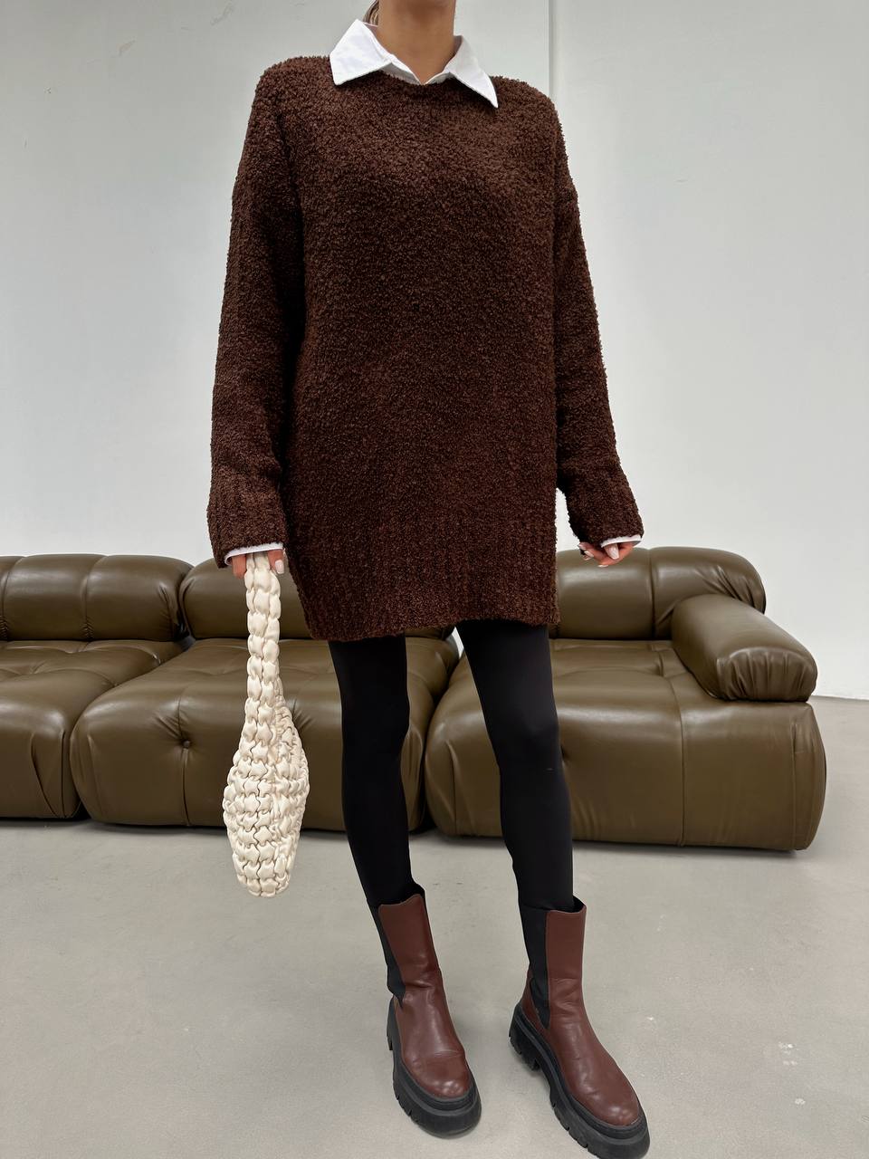 Brown Fluffy Sweater
