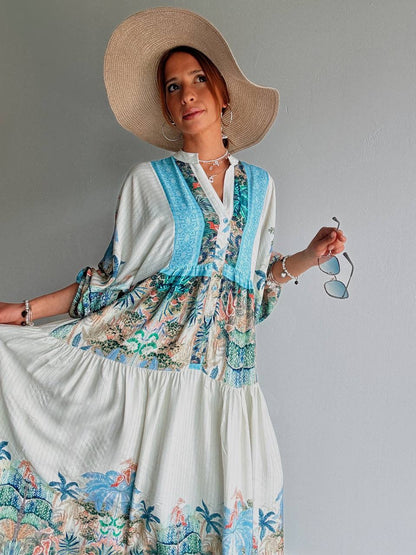 Floral Blue Shaded Dress