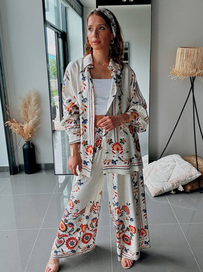 Floral Creamy Beige Set