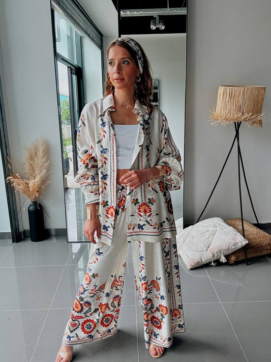 Floral Creamy Beige Set