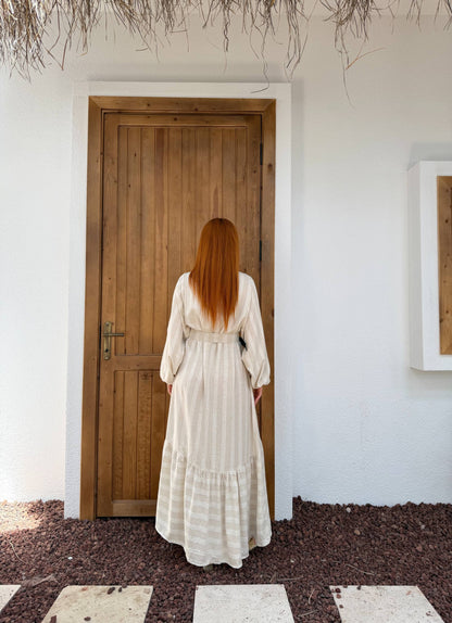 Neutral Belted Dress