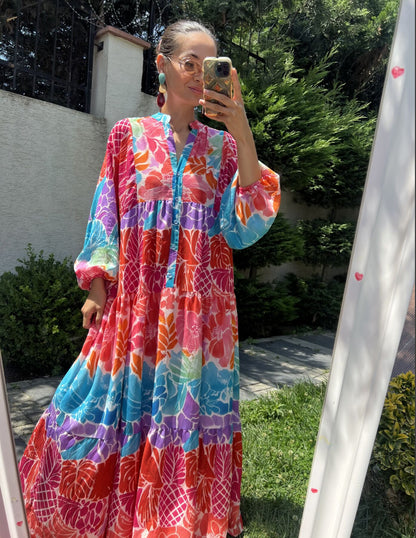 Color-block Boho Dress