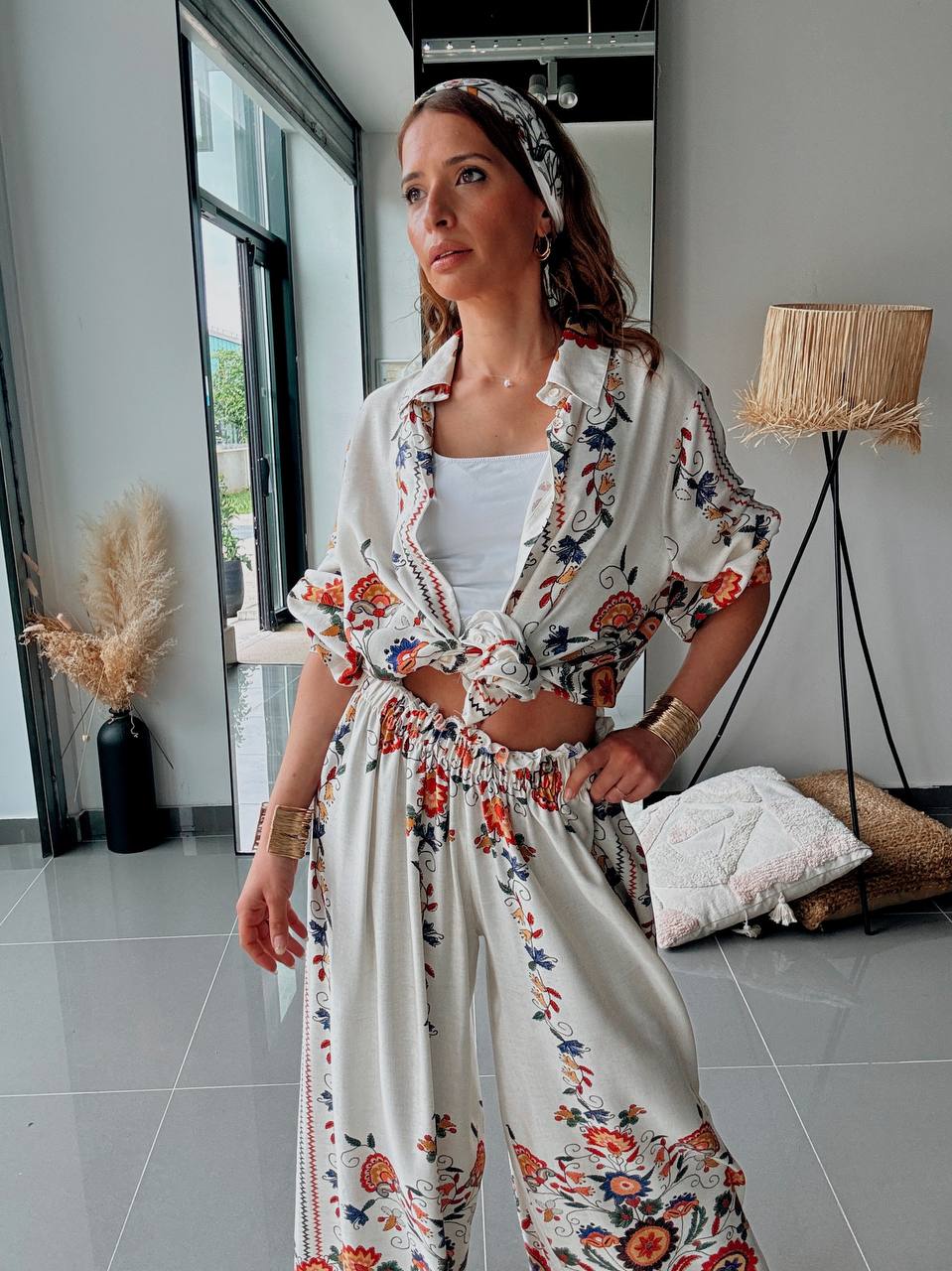 Floral Creamy Beige Set