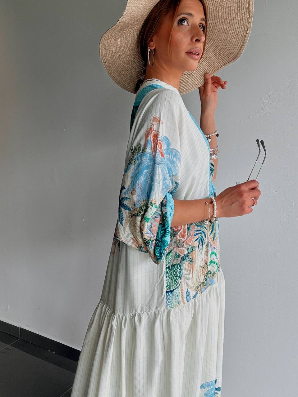 Floral Blue Shaded Dress