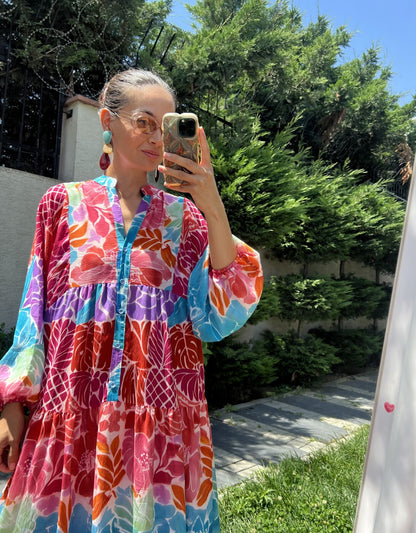 Color-block Boho Dress