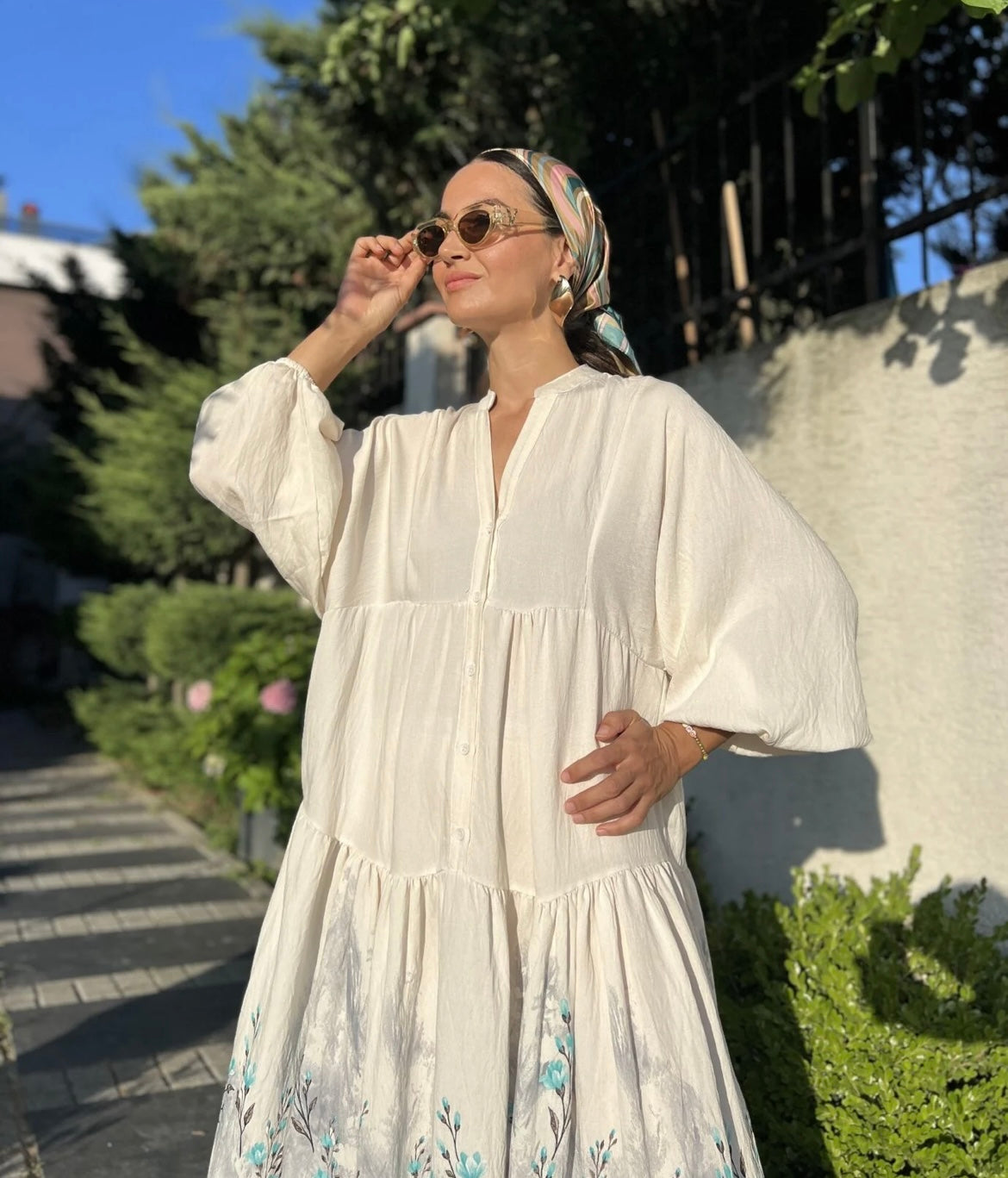 White Flowy Dress