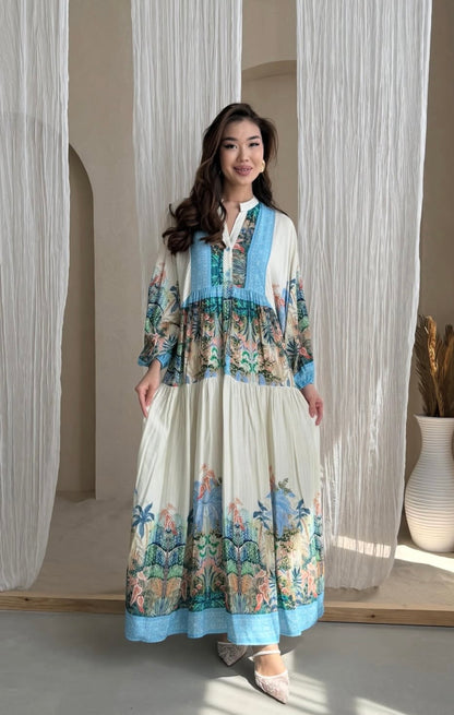 Floral Blue Shaded Dress