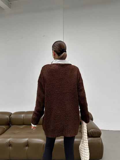 Brown Fluffy Sweater