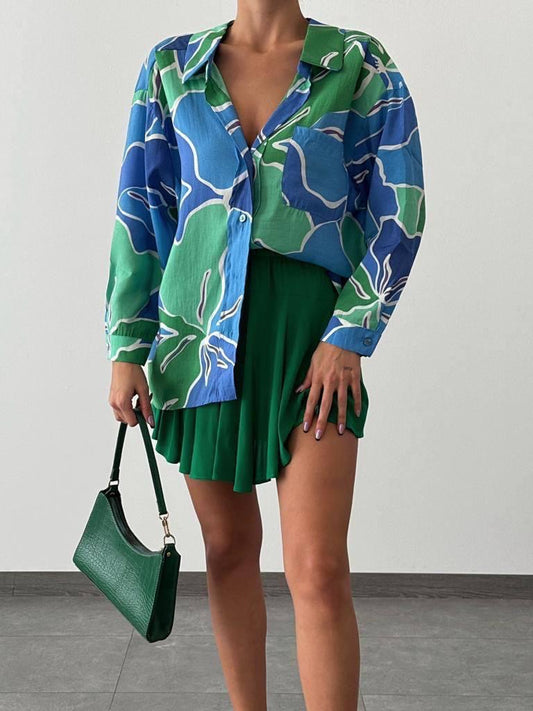 Green x Blue Buttoned Shirt