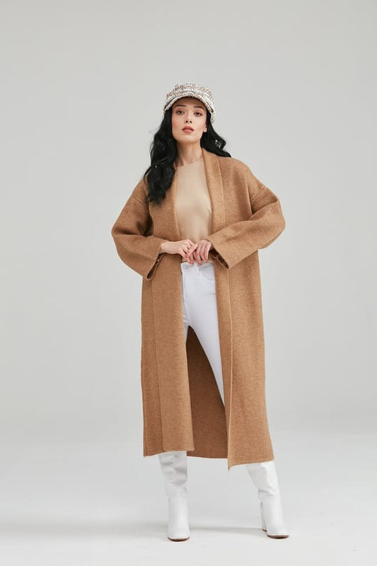Camel Long Cardigan