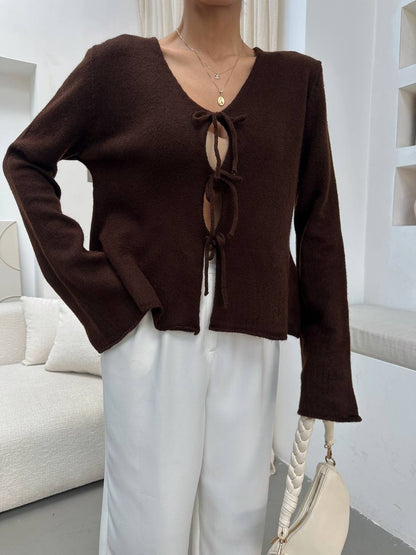 Brown Tie Cardigan