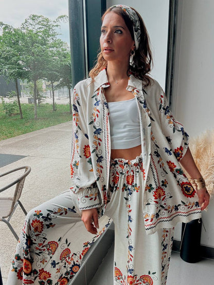 Floral Creamy Beige Set