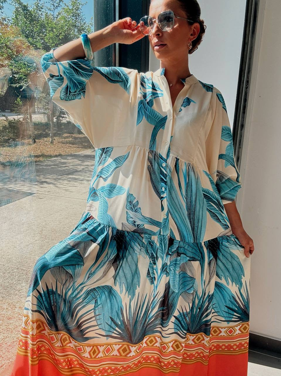 Blue Leaves Dress