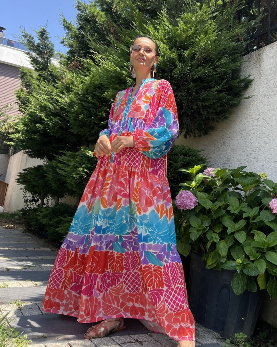 Color-block Boho Dress